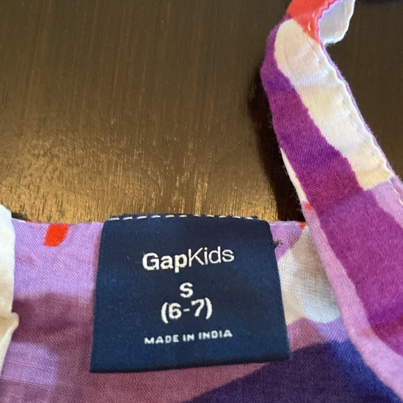 GapKids Vibrant Purple and Pink Abstract Floral Lined Girls Dress. Size S. (6/7) - Picture 9 of 13